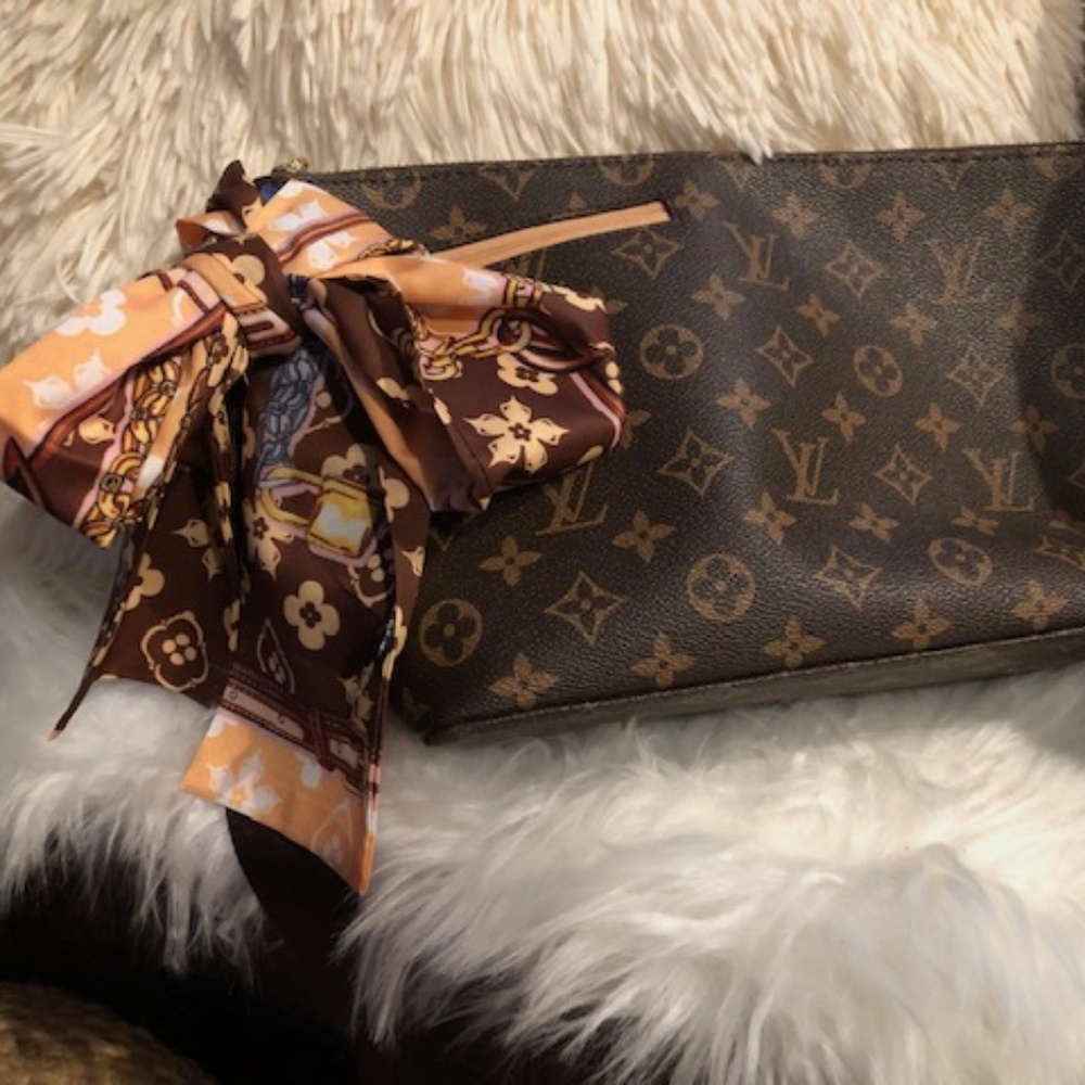 Bandeau Bag Scarf Flower Brown Design